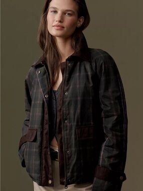 NWT Size XS - NVLT Waxed Cotton Plaid Jacket